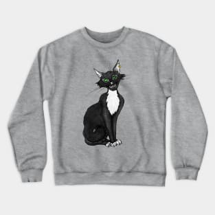 Green Eyed Creepy Cat Crewneck Sweatshirt